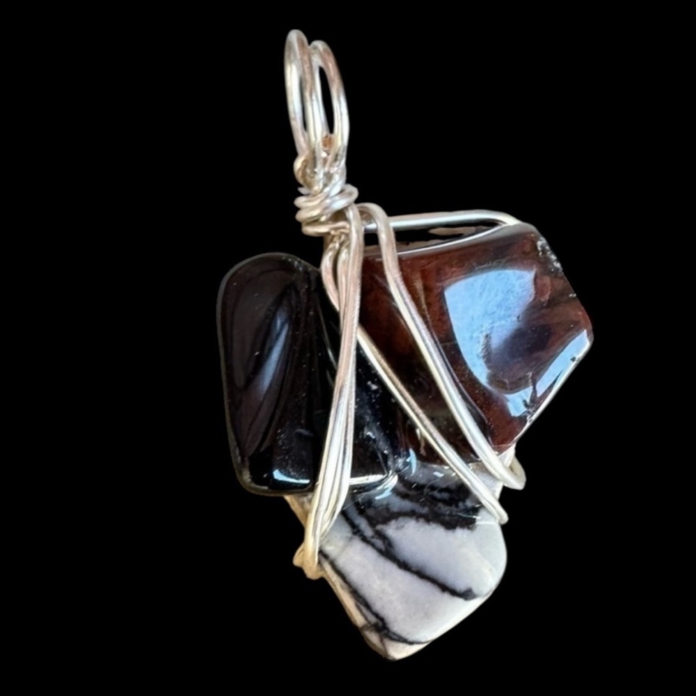 Handcrafted Artisan Jewelry Pendant Genuine Natural Art to Wear Wire Wrapped - Picture 3 of 13